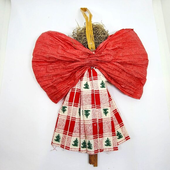 Handmade Cinnamon Stick Red Angel Red White Gift Christmas Holiday Ornament - Picture 3 of 5